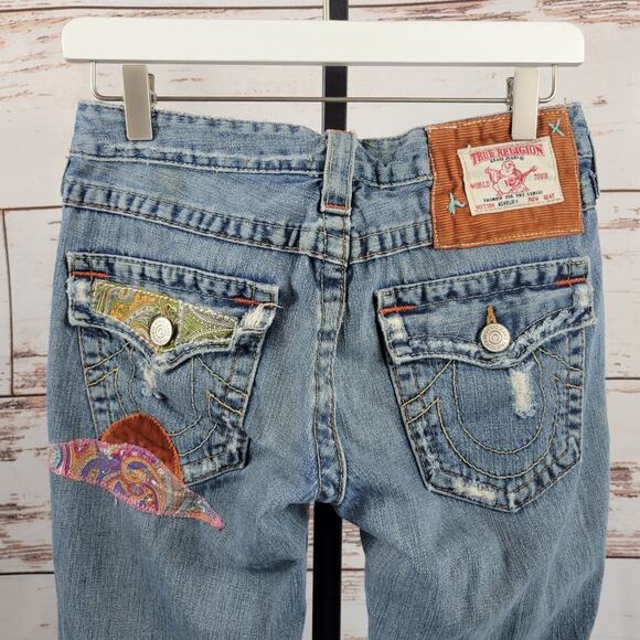 True Religion Y2K Ashbury Patchwork Jeans Sunshine Mushroom 26 - Picture 5 of 11
